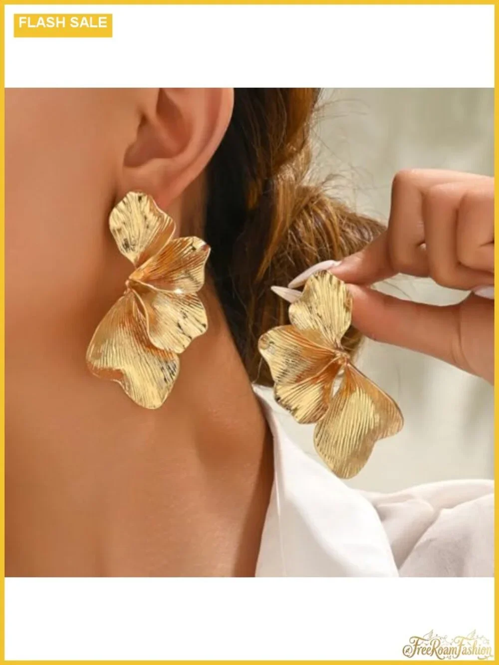 Statement Earrings Alloy Flower Leaf Long Drop Dangle Chunky Jewelry